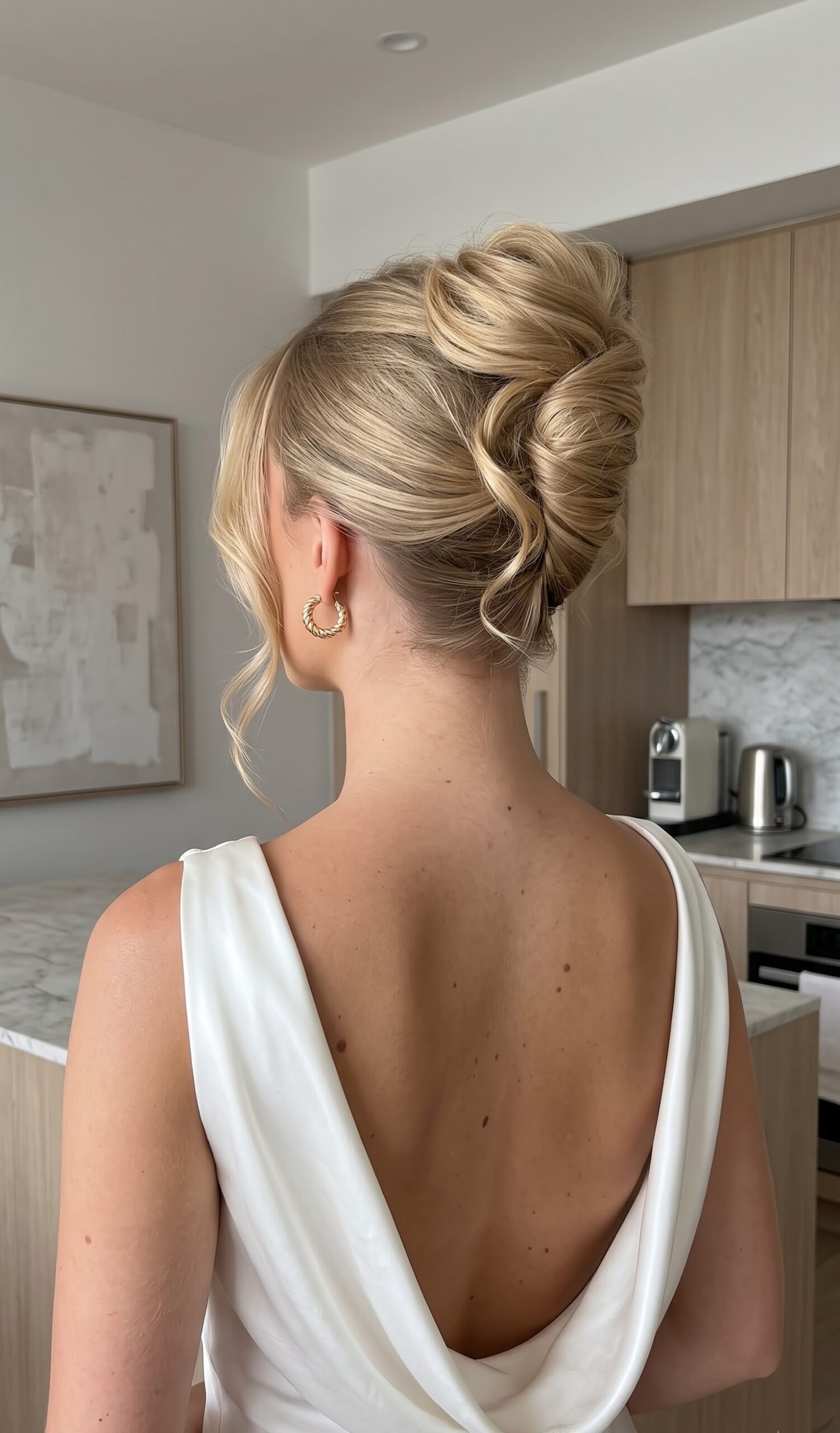 prom updo variation for medium hair with soft curls